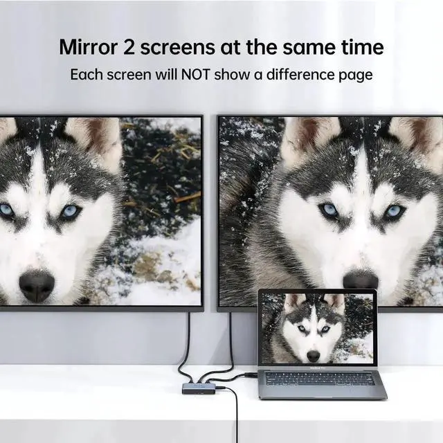 Alt view image 5 of 6 - MT-VIKI Aluminum HDMI 2.1 1 in 2 Out Mirror Splitter 40Gbps 8K@60Hz 4K@120Hz HDCP2.3 EDID Non-Bidirectional Dual Monitor Splitter