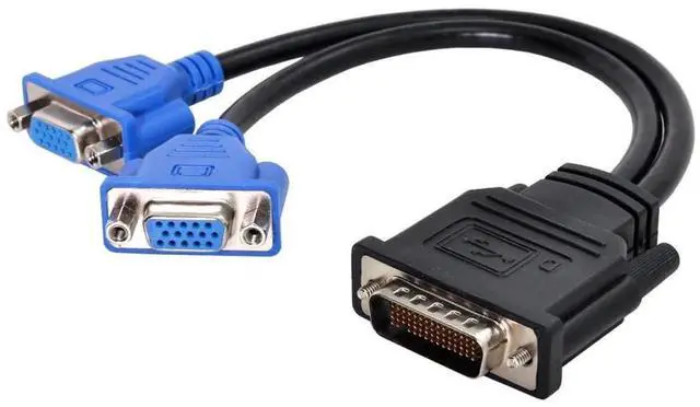 Alt view image 6 of 6 - DMS-59 to Dual VGA Splitter Cable, DMS-59 Pin 1 to 2 HD15 VGA RGB Extension Cord for PC Graphics Card Dual Monitor Setup