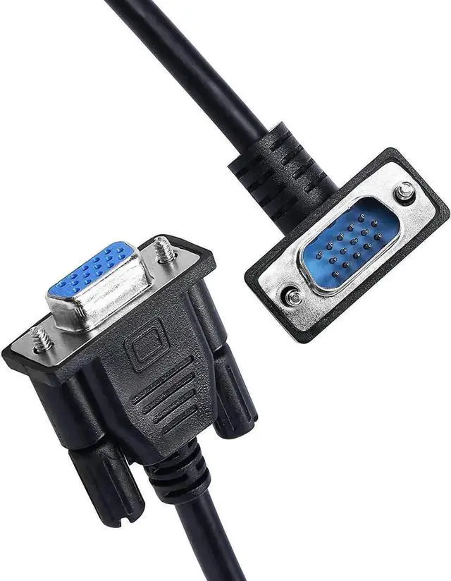 Alt view image 3 of 6 - 0.5M Down 90 Degree VGA Male to Female Extension Cable, 1080P HD Right Angle VGA Monitor Cord for PC Laptop Projector