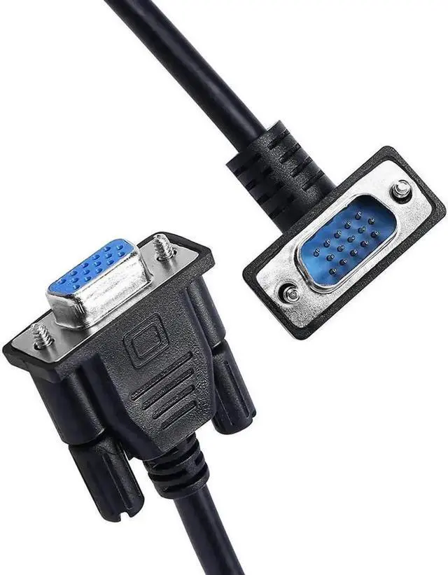 Alt view image 4 of 6 - 0.5M Downward 90 Degree VGA Male to Female Extension Cable, 1080P HD Right Angle VGA Monitor Cord for PC Monitor Projector