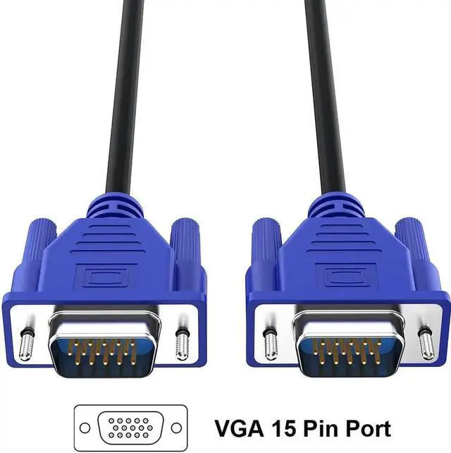 Alt view image 2 of 7 - 5 Pack 5FT HD15 VGA Male to Male Monitor Cables, 1080P Full HD High Resolution VGA Cord for PC TV Projector Blue