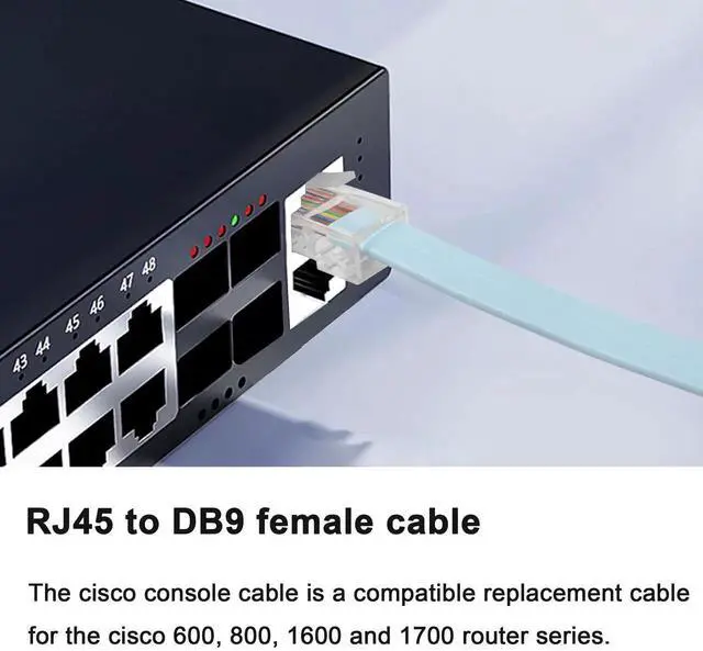 Alt view image 6 of 7 - 3M/9.8FT Blue DB9 Female RS232 to RJ45 Console Cable, Serial 9Pin to Ethernet RJ45 Converter for Cisco Routers & Switches