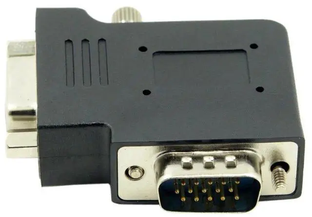 Alt view image 6 of 6 - Black Vertical Flat Left 90 Degree VGA SVGA Male to Female Extension Adapter