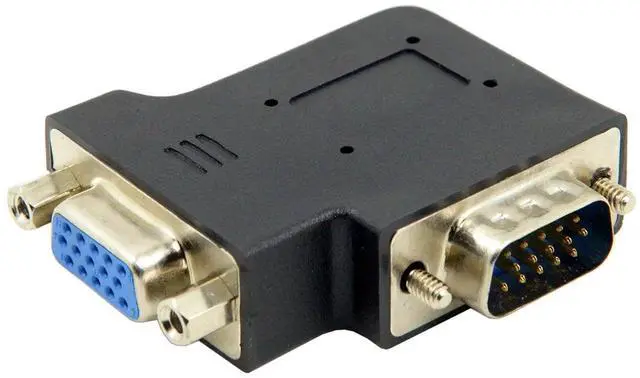 Alt view image 6 of 6 - 90 Degree Left Angled VGA Gender Changer, HDB15Pin SVGA Male to Female Adapter for Monitor Projector Graphics Card