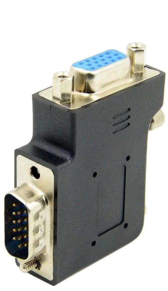Alt view image 3 of 6 - 90 Degree Left Angled VGA Gender Changer, HDB15Pin SVGA Male to Female Adapter for Monitor Projector Graphics Card