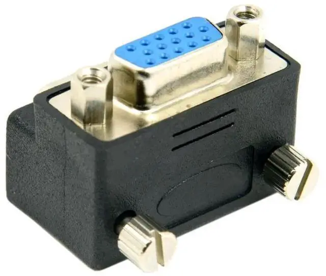 Alt view image 5 of 7 - 90 Degree Down Angled VGA Gender Changer, HDB15Pin SVGA Male to Female Adapter for Monitor Projector Graphics Card