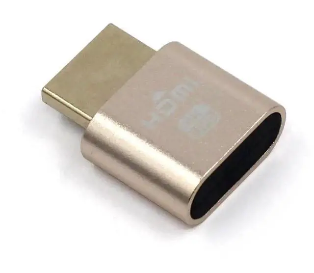 Alt view image 4 of 7 - Gold HDMI Dummy Plug VGA Virtual Display Emulator, EDID DDC Headless Ghost Display Adapter 1920x1080@60Hz