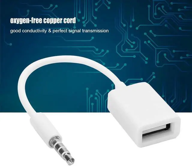 Alt view image 7 of 7 - 3.5mm Male to USB Female Audio Adapter Cable, USB Female to Aux Stereo Jack Converter Cord for Car AUX Port