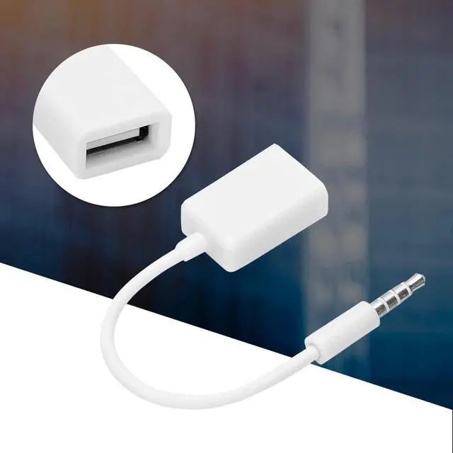 Alt view image 2 of 7 - 3.5mm Male to USB Female Audio Adapter Cable, USB Female to Aux Stereo Jack Converter Cord for Car AUX Port
