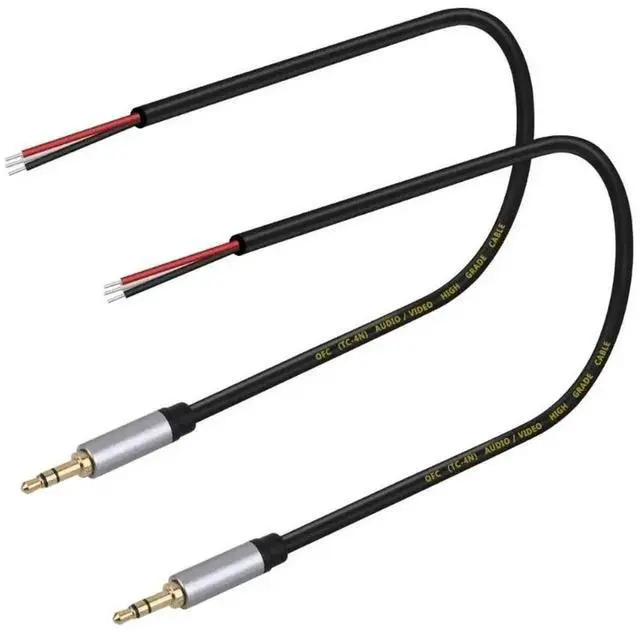 Alt view image 2 of 3 - 3.5mm TRS 3-Pin Male DIY Audio Repair Cable, 3 Core Bare Wire Aux Extension Replacement Cord for Audio Headphone Line Repair