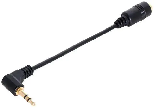 Alt view image 2 of 6 - 10cm 90 Degree Right Angle 3 Pole TRS 3.5mm Male to Female Stereo Audio Extension Cable, L-Shaped Headphone Aux Extension Cord