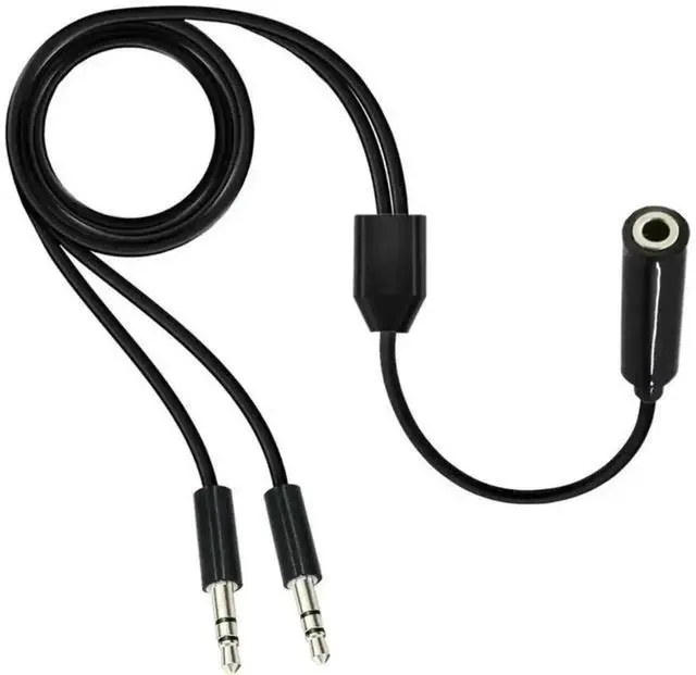 Main image of 3.5mm Female to Dual 3.5mm Male Stereo Audio Y Splitter Cable, 1-in-2 AUX Sharing Adapter Cord for PC Speakers