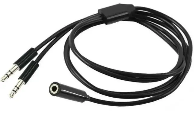 Alt view image 2 of 3 - 3.5mm Female to Dual 3.5mm Male Stereo Audio Y Splitter Cable, 1-in-2 AUX Sharing Adapter Cord for PC Speakers