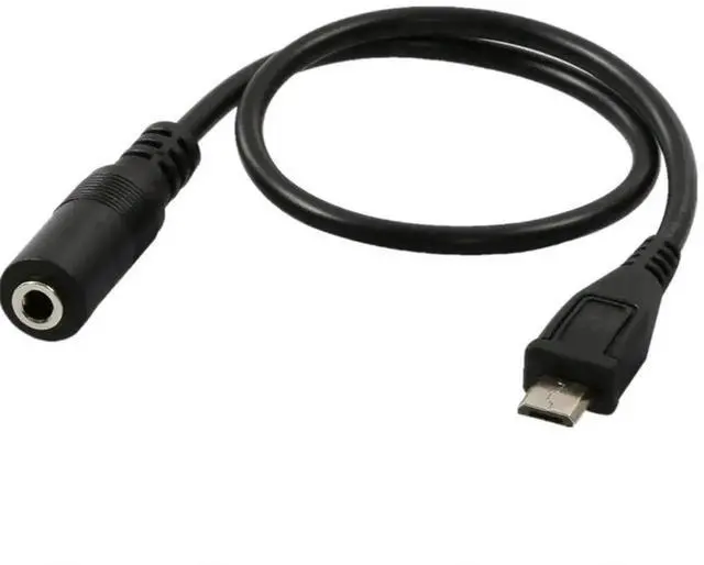 Alt view image 3 of 3 - Micro USB 5-Pin Male to 3.5mm Female TRRS AUX Audio Adapter Cable, Micro USB to Headphone Jack Converter Cord (1PC)