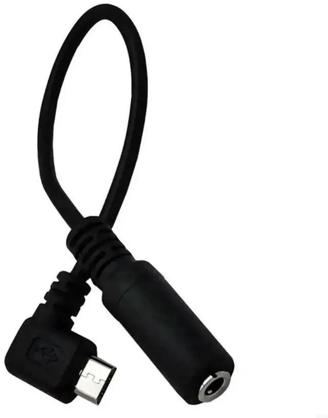 Alt view image 3 of 3 - 90 Degree Right Angle Micro USB Male to 3.5mm Female TRRS Audio Adapter Cable, Micro USB to AUX Headphone Connector for Mobile Phones Earphones