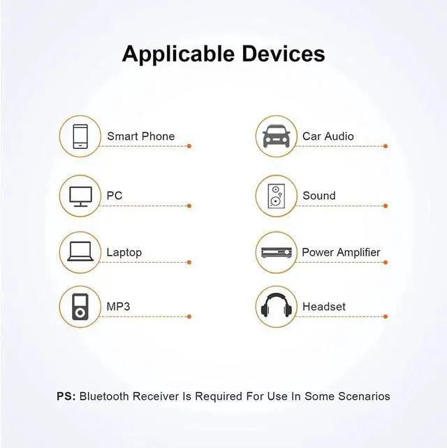 Alt view image 2 of 7 - 2 Pack 3.5mm 1/8 Inch Stereo Male to Male AUX Audio Adapter Cables, Gold Plated Connectors Compatible with TaoTronics & Mpow BH129 Bluetooth Receivers