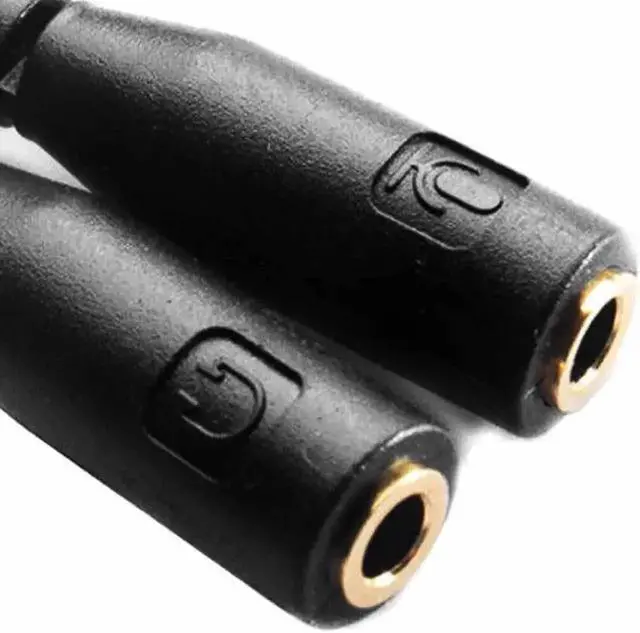 Alt view image 3 of 6 - 3.5mm Male to Dual Female Y Audio Splitter Cable, Stereo Headphone & Mic Sharing Adapter Cord (1PC)