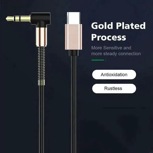 Alt view image 2 of 3 - USB-C Male to 3.5mm Female TRRS AUX Audio Adapter Cable, USB Type-C to Headphone Jack Converter Cord for Car Speakers & Wired Headsets