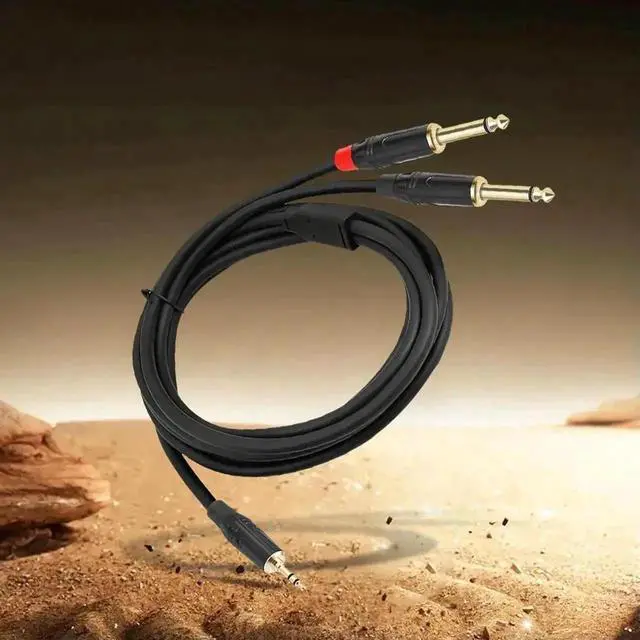 Alt view image 2 of 3 - 3.5mm 1/8 Inch Male to Dual 6.35mm 1/4 Inch Stereo Y Splitter Audio Cable, Gold Plated AUX Converter Cord for Phones, Mixers & Amplifiers
