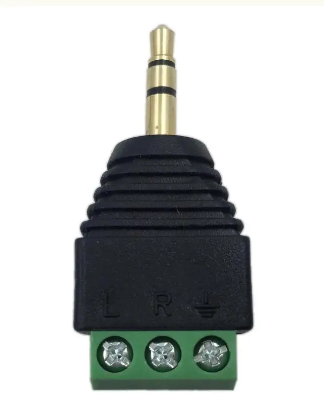 Alt view image 2 of 7 - 2 Pack 3-Pole 3.5mm Stereo Male to 3 Screw Terminal Female Balun Audio Converter Adapter, Solderless Double Track Headphone Audio Wiring Terminal Connector