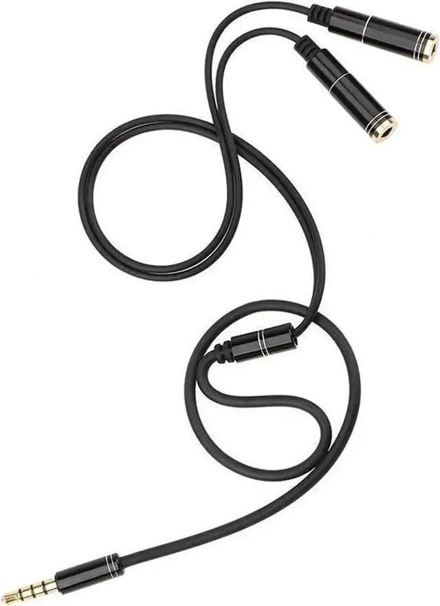 Alt view image 4 of 6 - 3.5mm TRRS Headset Mic Splitter Cable, 4-Pole Male to Dual 3.5mm Female Audio & Microphone Aux Adapter, Universal for Android Smartphones, iPhone, Laptops, PC, Gaming Consoles