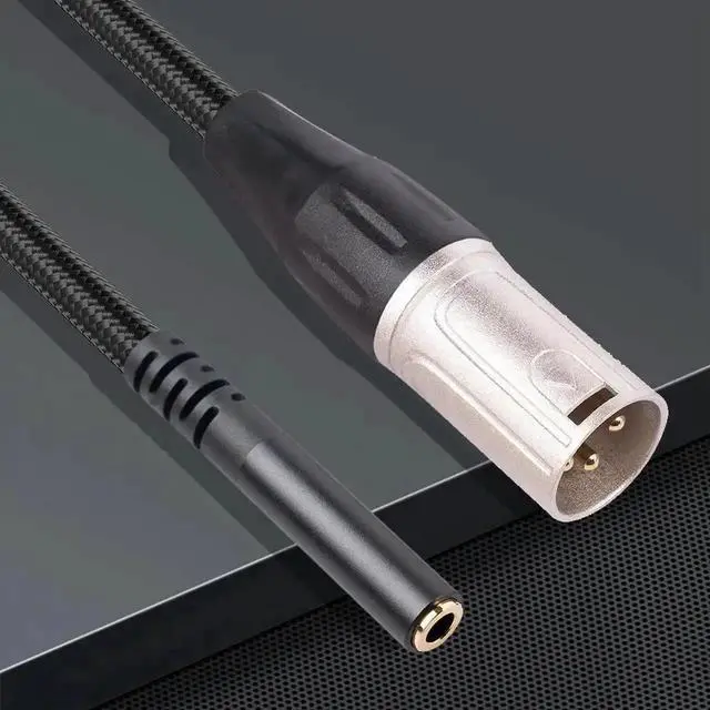 Alt view image 2 of 3 - 3.5mm Mini Jack Female to 3 Pin XLR Male Audio Cable Adapter for Microphone Recording