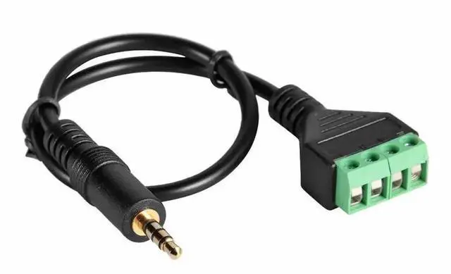 Alt view image 3 of 3 - 4 Pole 3.5mm Stereo Male to 4 Pin Screw Terminal AV Balun Cable, Audio Video Converter Wiring Connector