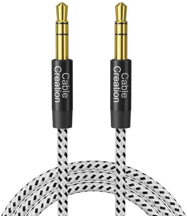 Main image of 3FT 0.9M 3.5mm Male to Male Stereo Aux Audio Cable, 1/8 Inch Aux Cord for Car, Headphones, Speaker, Tablet, Laptop, Android & Smartphones, Black