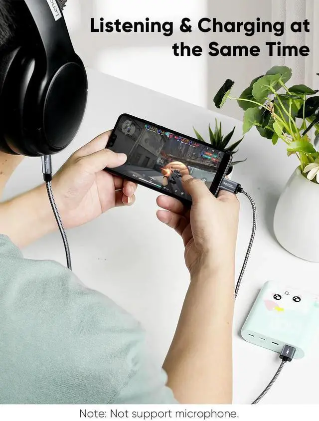 Alt view image 4 of 7 - 2-in-1 USB C to 3.5mm Car Aux Audio Cable with PD 18W Charging, Type C to 1/8 Aux Jack Stereo Cord Compatible with iPhone 16/15 Pro Max/Plus, Galaxy S24/S23+, Google Pixel 9/8/7+