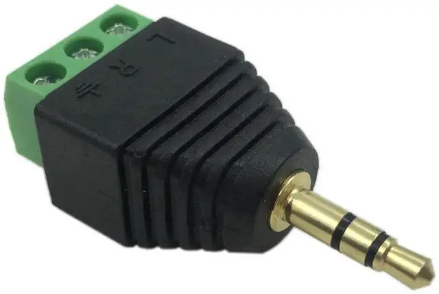 Alt view image 6 of 7 - 3.5mm 3-Pole Stereo Male to 3 Screw Terminal Female Balum Adapter, Solderless Double Track Headphone Converter, 2 Pack