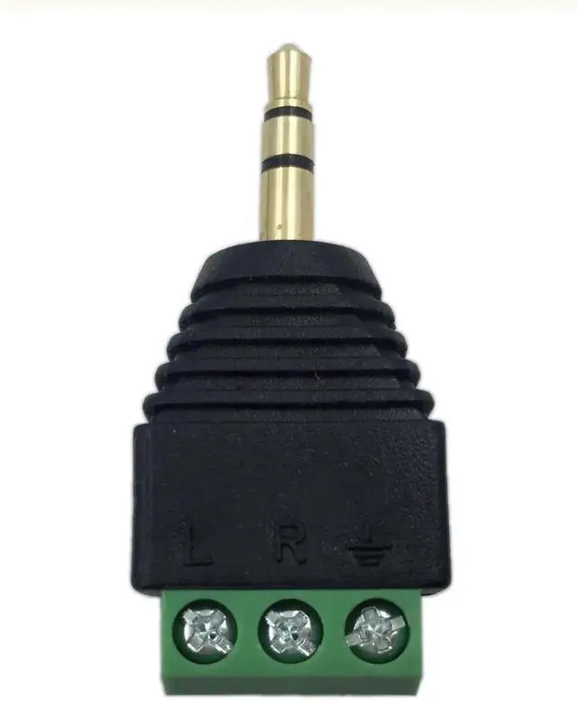 Alt view image 2 of 7 - 3.5mm 3-Pole Stereo Male to 3 Screw Terminal Female Balum Adapter, Solderless Double Track Headphone Converter, 2 Pack