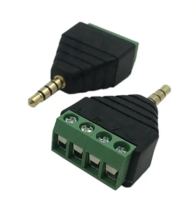 Alt view image 5 of 7 - 3.5mm 4-Pole TRRS Male to 4 Screw Terminal Female Solderless Audio Balum Converter Adapter for Headphones, 2 Pack
