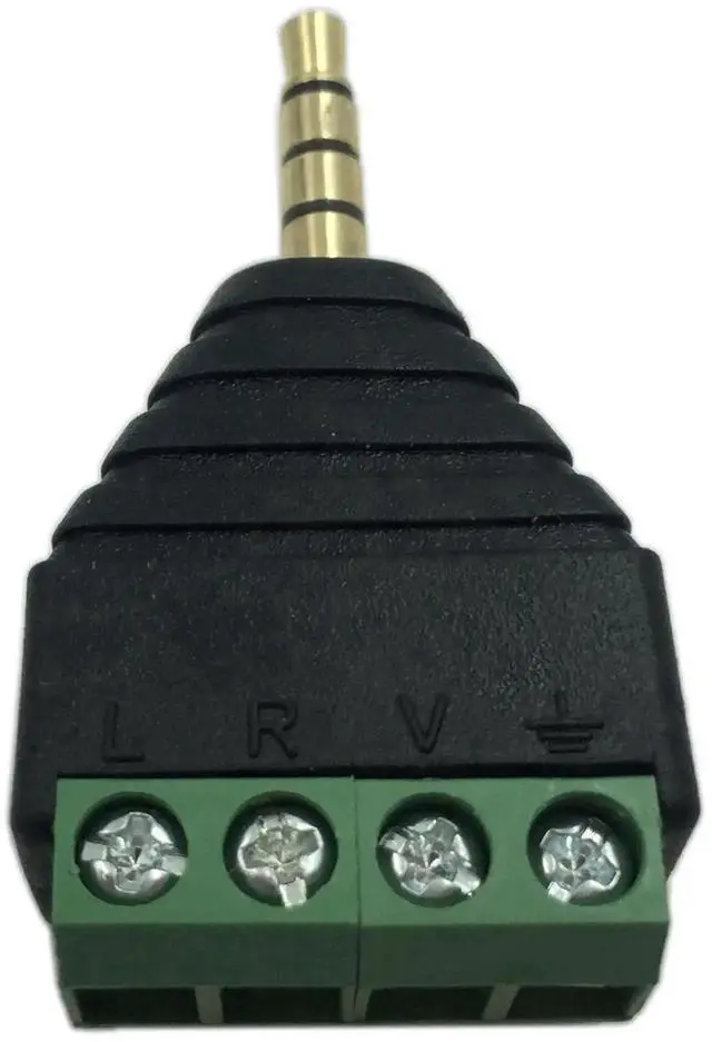 Alt view image 2 of 7 - 3.5mm 4-Pole TRRS Male to 4 Screw Terminal Female Solderless Audio Balum Converter Adapter for Headphones, 2 Pack