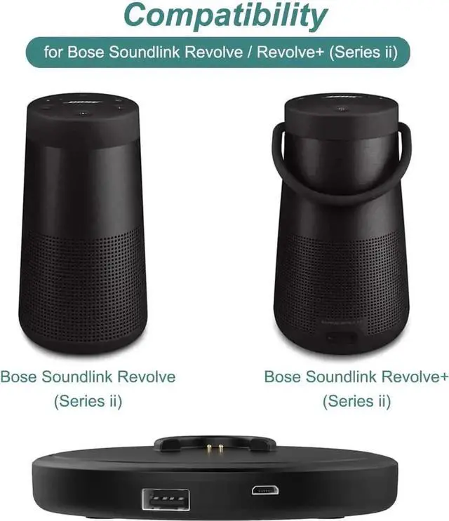 Alt view image 4 of 7 - Charging Cradle Dock with 1M/3.3FT USB Cable for Bose SoundLink Revolve / Revolve+ / Revolve Series II Portable Bluetooth Speaker, Replacement Charging Base Stand for Bose Revolve Speaker
