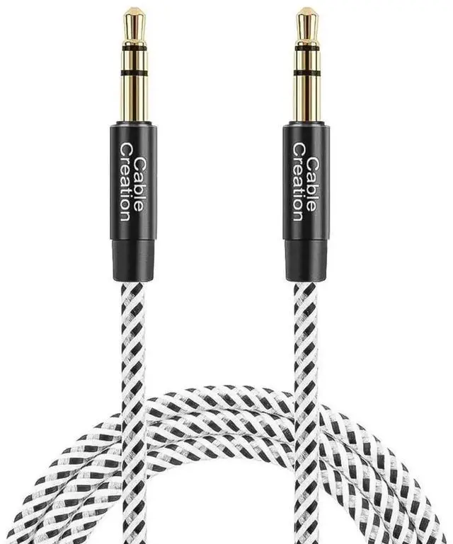 Main image of 0.45M Braided 3.5mm Male to Male AUX Audio Cable, Short 1/8 Inch Hi-Fi Stereo Aux Cord for Car, Speakers, Smartphones