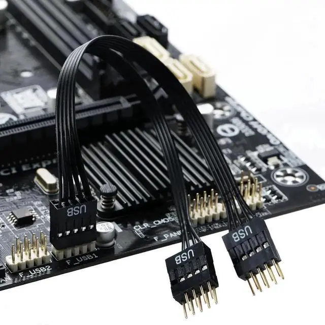 Alt view image 6 of 7 - 17.6cm USB 2.0 9Pin Motherboard Header Splitter Cable, 1 to 2 Internal USB Header Expansion Adapter for PC Motherboards