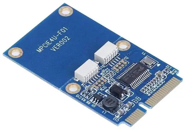 Alt view image 4 of 4 - Mini PCI-E to Dual USB 2.0 Adapter Card, MPCIe to Dual 5Pin 2-Port USB2.0 Converter, Supports Full & Half Height Mini PCIe Cards