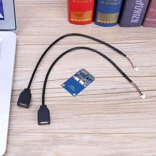 Alt view image 2 of 4 - Mini PCI-E to Dual USB 2.0 Adapter Card, MPCIe to Dual 5Pin 2-Port USB2.0 Converter, Supports Full & Half Height Mini PCIe Cards