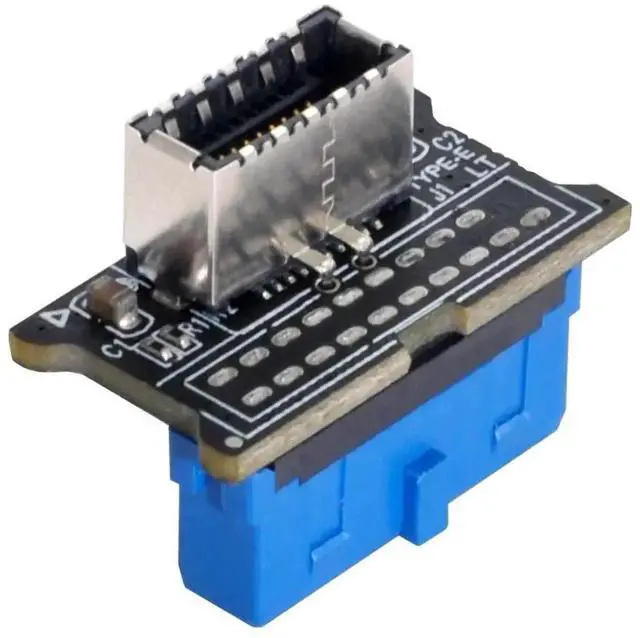 Alt view image 5 of 5 - Vertical 90° USB 3.1 Gen2 Type-E Key-A Female to USB 3.0 20Pin Male Header Adapter, Vertical Up/Down Internal Motherboard Extension Converter