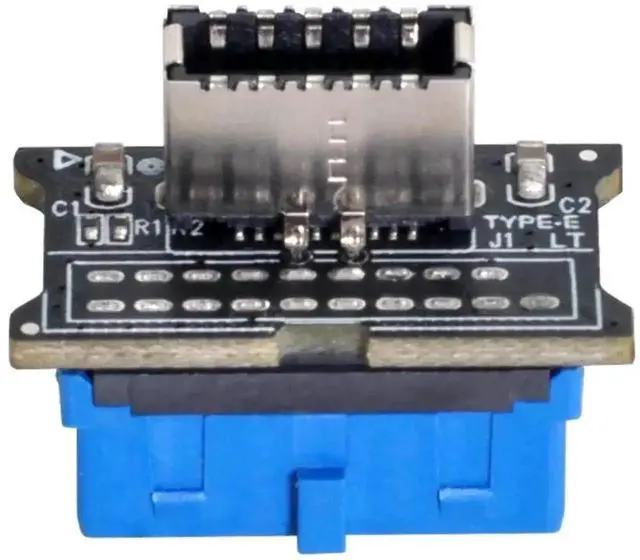 Alt view image 4 of 5 - Vertical 90° USB 3.1 Gen2 Type-E Key-A Female to USB 3.0 20Pin Male Header Adapter, Vertical Up/Down Internal Motherboard Extension Converter