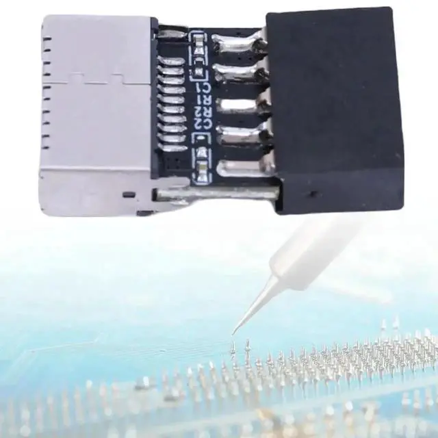 Alt view image 3 of 3 - USB2.0 9Pin Mainboard Header to Type-E Key-A Female Adapter, Internal USB-C Front Panel Extender Card, Plug & Play Compatible with Windows, Mac & Linux