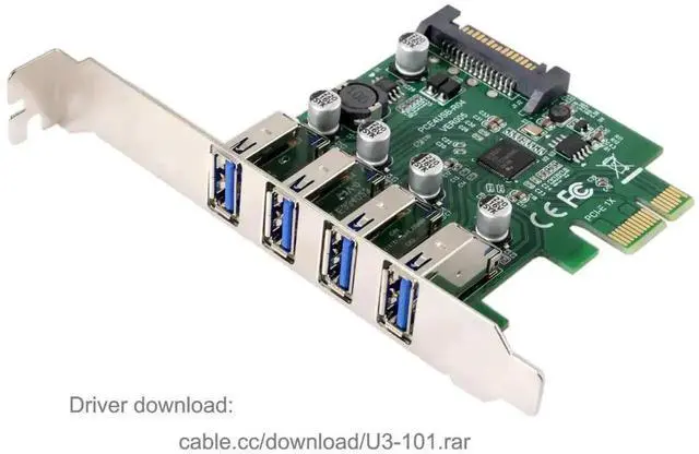 Alt view image 3 of 7 - Low Profile 4-Port PCIe USB 3.0 Expansion Card, PCI Express X1 USB Hub Adapter 5Gbps for Desktop Motherboard