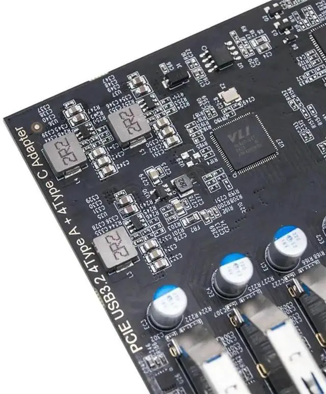 Alt view image 3 of 4 - PCIe X4 USB 3.2 Gen2 Expansion Card, 8-Port USB Hub (4×USB-A + 4×USB-C) 10Gbps PCI Express Adapter for Desktop PC