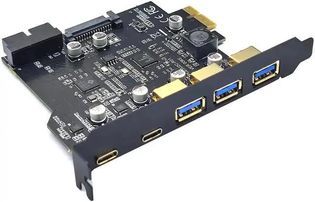 Alt view image 3 of 5 - PCIe USB 3.2 Gen2 Expansion Card, Multi-Port USB-A & USB-C PCI Express Controller Riser Hub Adapter for Desktop Motherboard