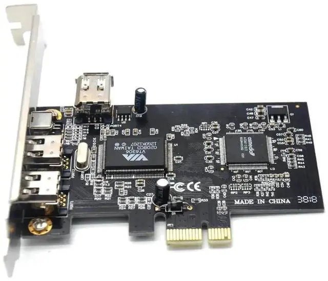 Alt view image 2 of 4 - 3-Port PCIe 1394A FireWire Expansion Card, PCIe X1 IEEE1394 Controller Adapter (2×6Pin +1×4Pin) with Low Profile Bracket for Desktop DV Camcorders