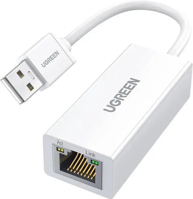 Main image of UGREEN White USB-A to 10/100Mbps Ethernet Adapter, RJ45 Wired LAN Dongle for Laptop PC, Compatible with Nintendo Switch, MacBook, Chromebook, Surface, Windows, macOS, Linux