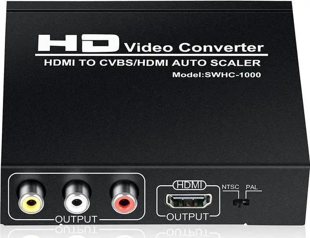 Main image of HDMI to HDMI + 3RCA CVBS Composite AV Converter, PAL/NTSC Dual Standard HDMI to RCA Audio Video Adapter Compatible with TV Stick, PS3, PC, Laptop, Xbox, HDTV, DVD