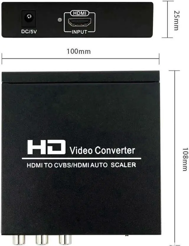 Alt view image 7 of 7 - HDMI to HDMI + 3RCA CVBS Composite AV Converter, PAL/NTSC Dual Standard HDMI to RCA Audio Video Adapter Compatible with TV Stick, PS3, PC, Laptop, Xbox, HDTV, DVD