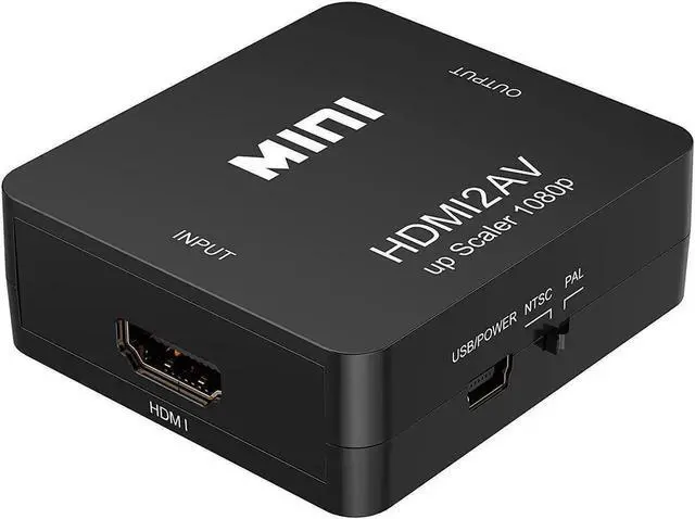 Alt view image 6 of 7 - 1080P HDMI to RCA Composite AV Converter, NTSC/PAL HDMI to 3RCA CVBS Audio Video Adapter Black, Compatible Xbox One PS4 Blu-Ray DVD Roku Chromecast Laptop Fire TV Stick Apple TV
