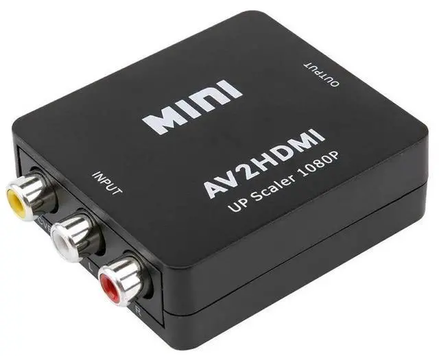 Alt view image 5 of 6 - 1080P CVBS RCA AV to HDMI Converter Black, Composite Analog to Digital Video Audio Adapter Compatible TV PS3 VHS DVD PC Blu-Ray Player